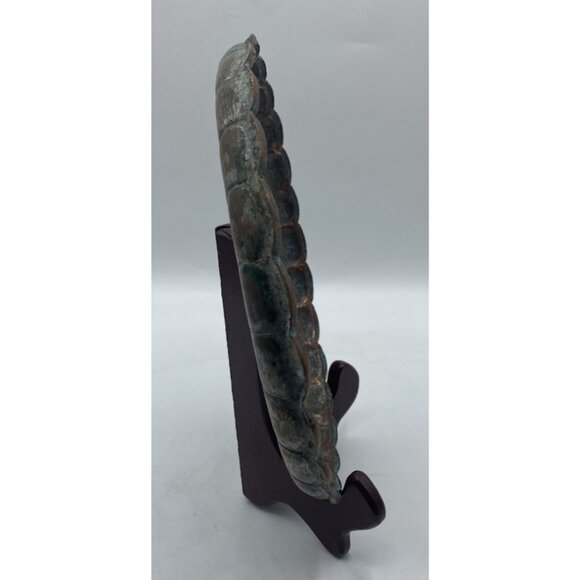 Vintage Copper Serving Tray Snowflake Etched Round Platter 7.75" Patina - Picture 3 of 10